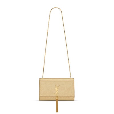 YSL METALLIC CALFSKIN KATE MONOGRAM TASSEL CHAIN WALLET 354119DUZ0J8030 (24*15*7cm)